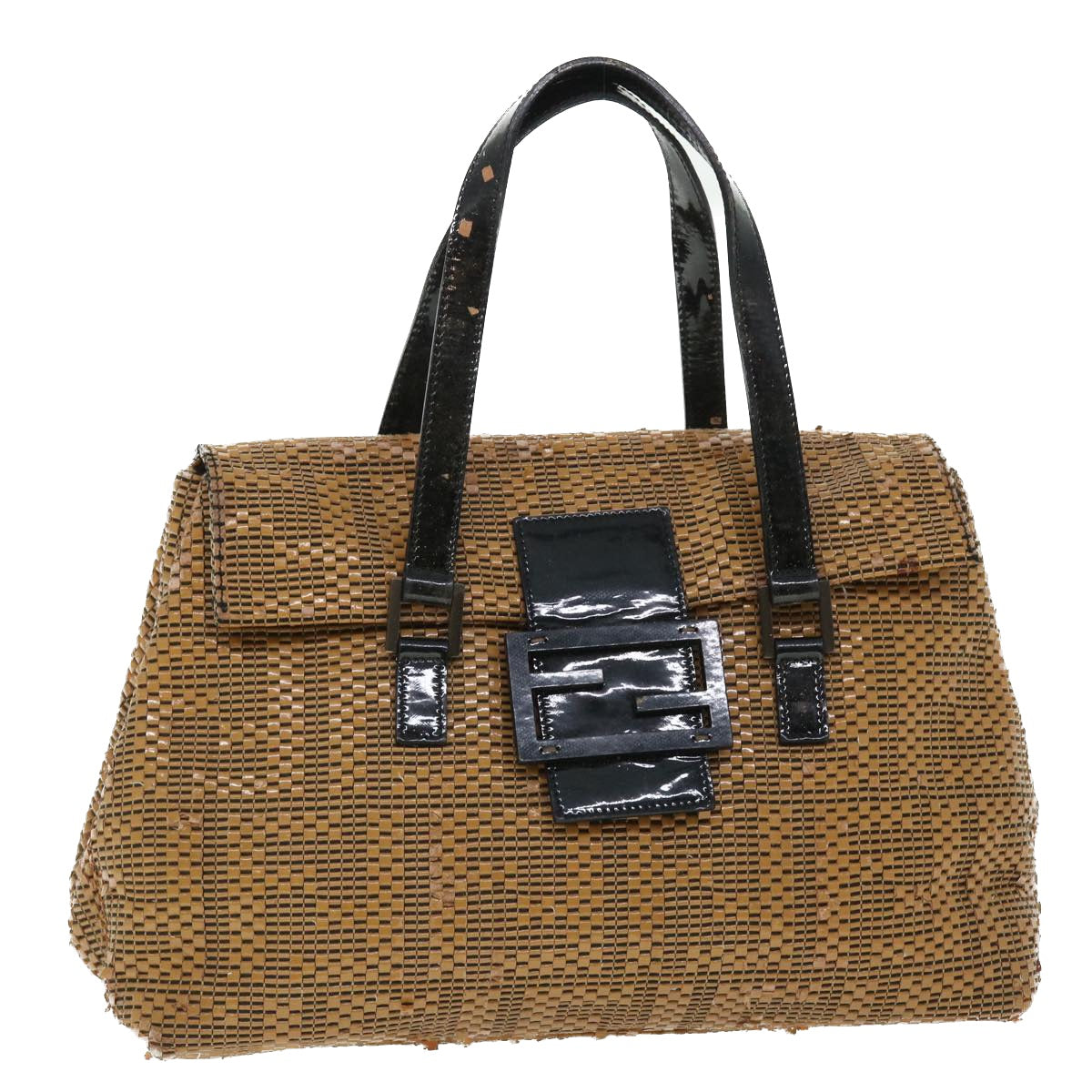 Luxury FendiMamma Baguette Shoulder Bag Canvas Brownbs8010