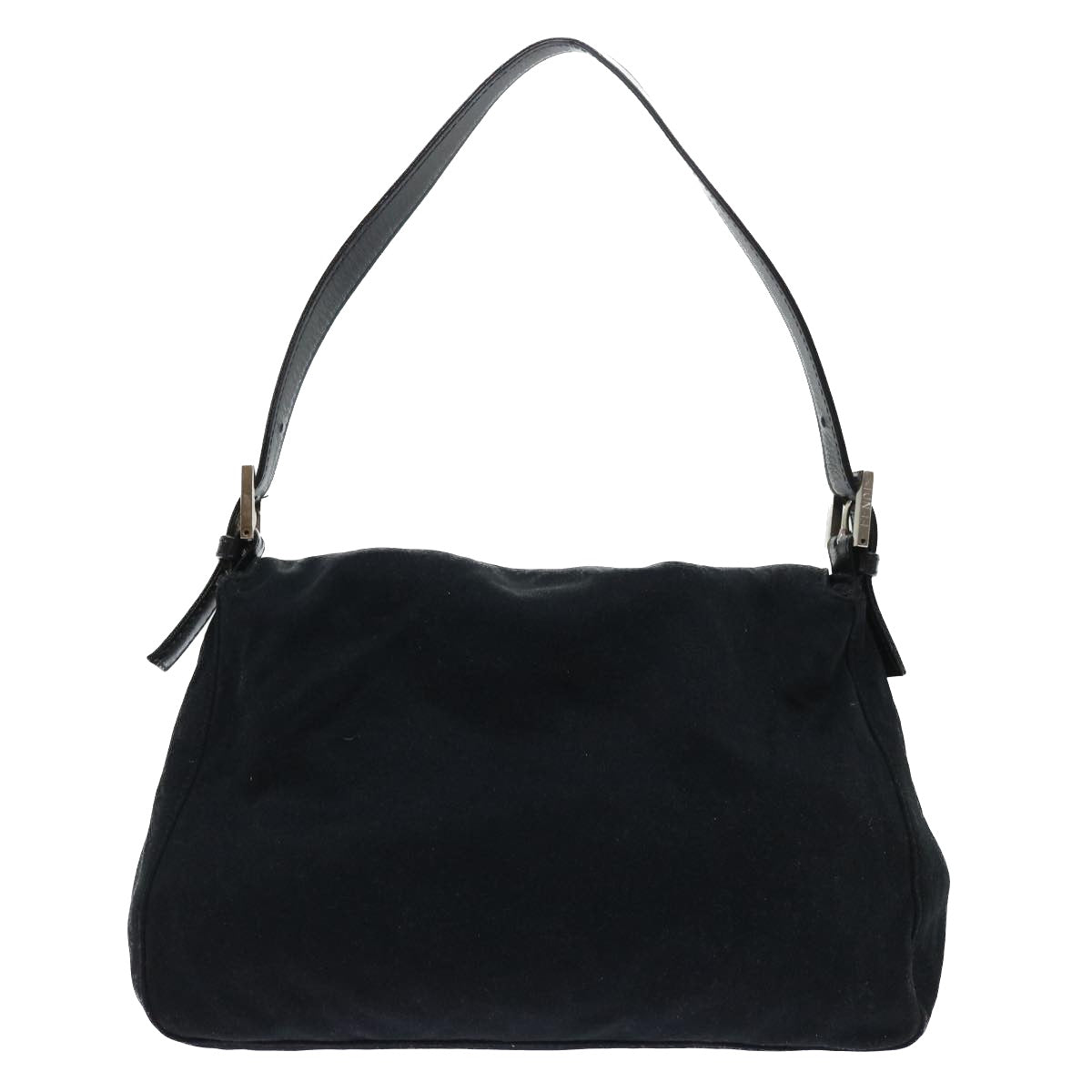 Luxury FendiMamma Baguette Shoulder Bag Nylon Leather Blackbs8028