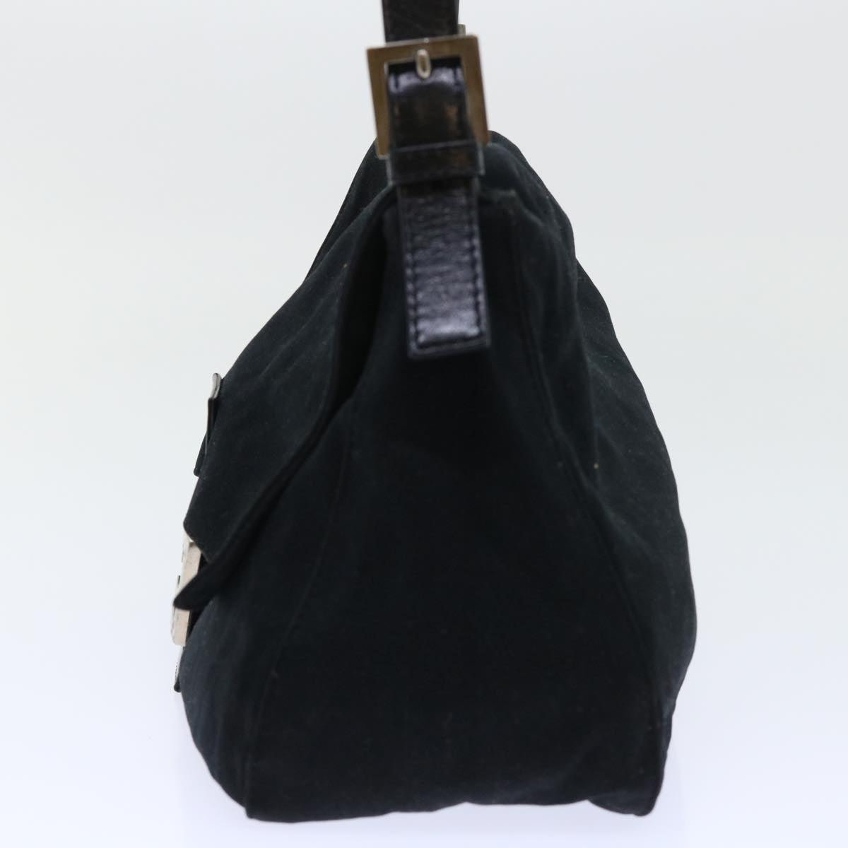 Luxury FendiMamma Baguette Shoulder Bag Nylon Leather Blackbs8028