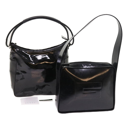 Luxury Gucci Shoulder Bag Leather 2Set Black  bs8084