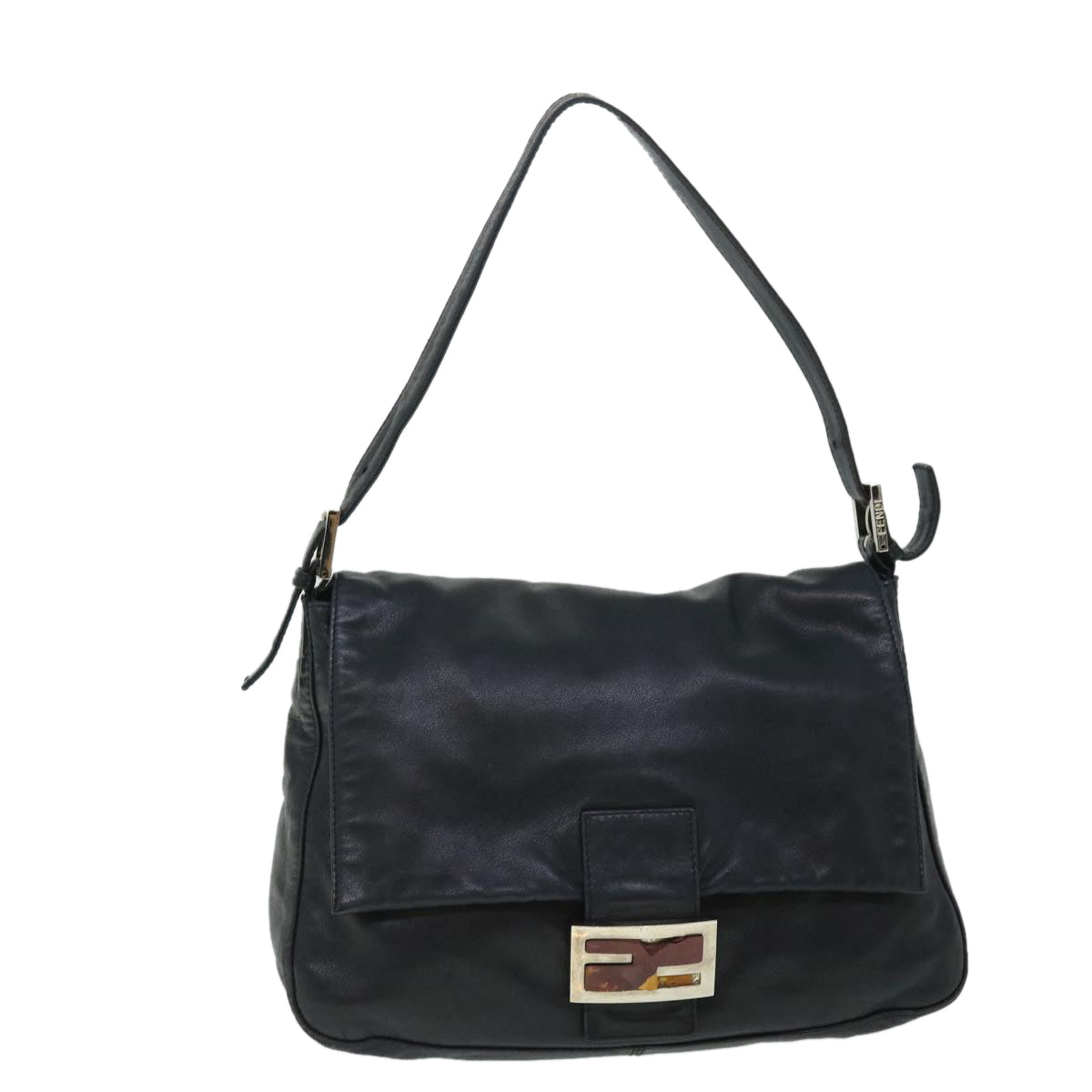 Luxury FendiMamma Baguette Shoulder Bag Leather Blackbs8192
