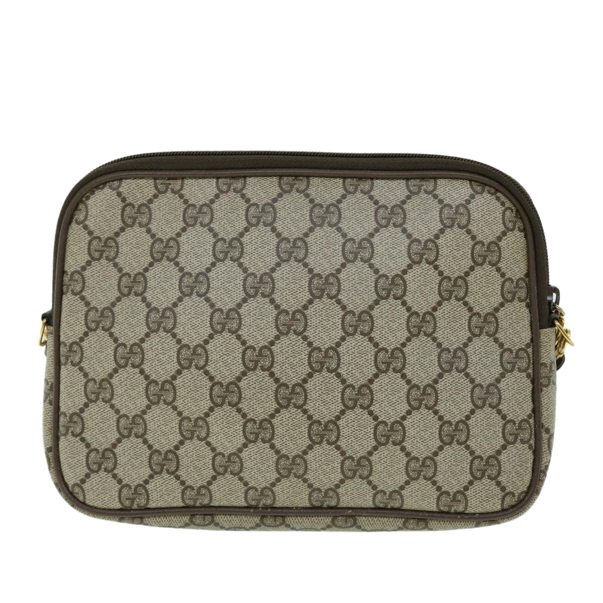 Luxury Gucci GG Canvas Shoulder Bag PVC Leather Beige  bs8259