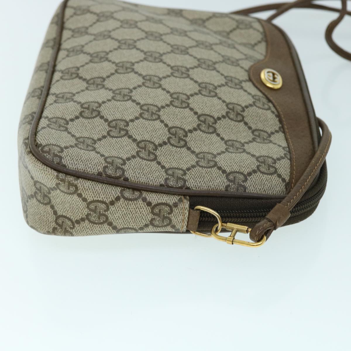 Luxury Gucci GG Canvas Shoulder Bag PVC Leather Beige  bs8259