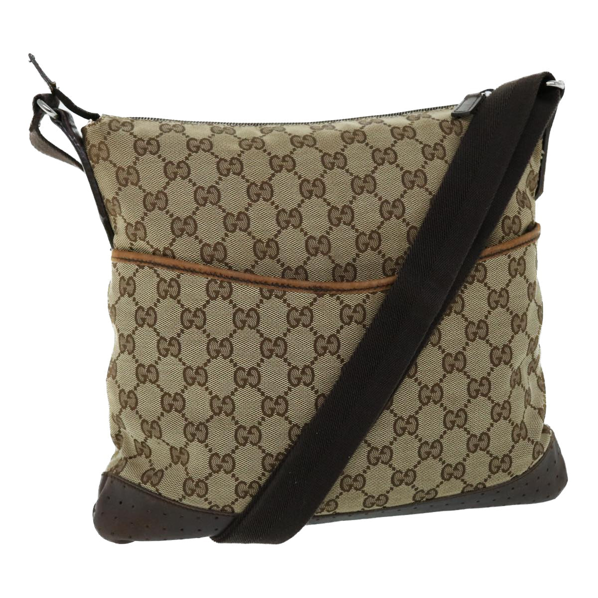 Luxury Gucci GG Canvas Shoulder Bag Beige Brown 145872 123  bs8422