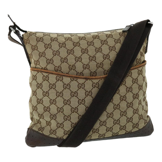 Luxury Gucci GG Canvas Shoulder Bag Beige Brown 145872 123  bs8422