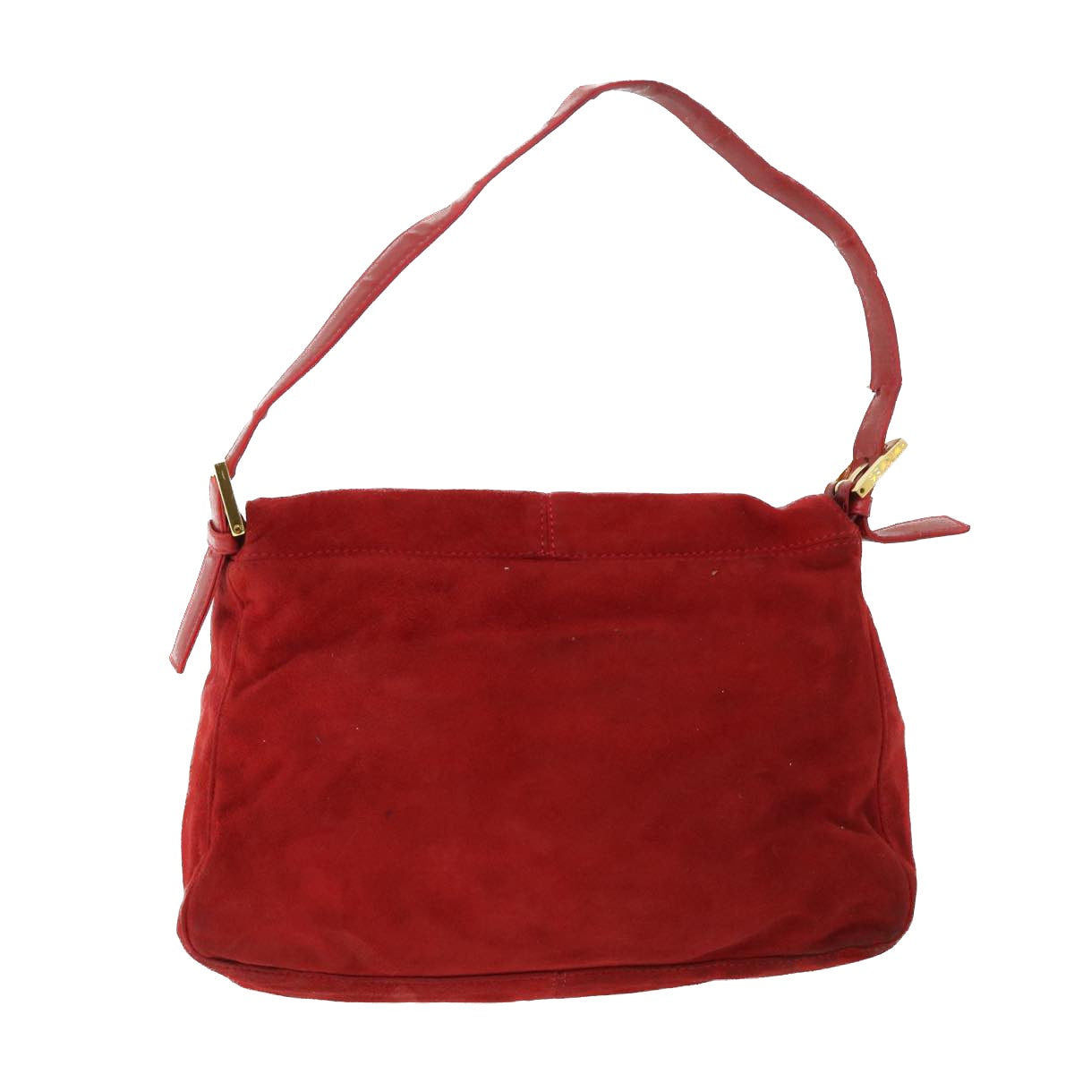Luxury FendiMamma Baguette Shoulder Bag Suede Redbs8443