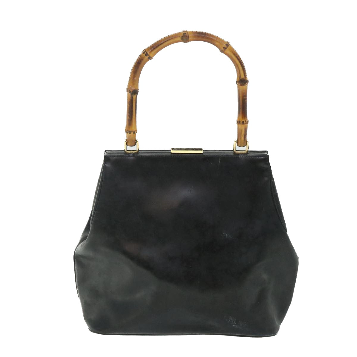 Luxury Gucci Bamboo Hand Bag Leather Black 000 781 0295  bs8627