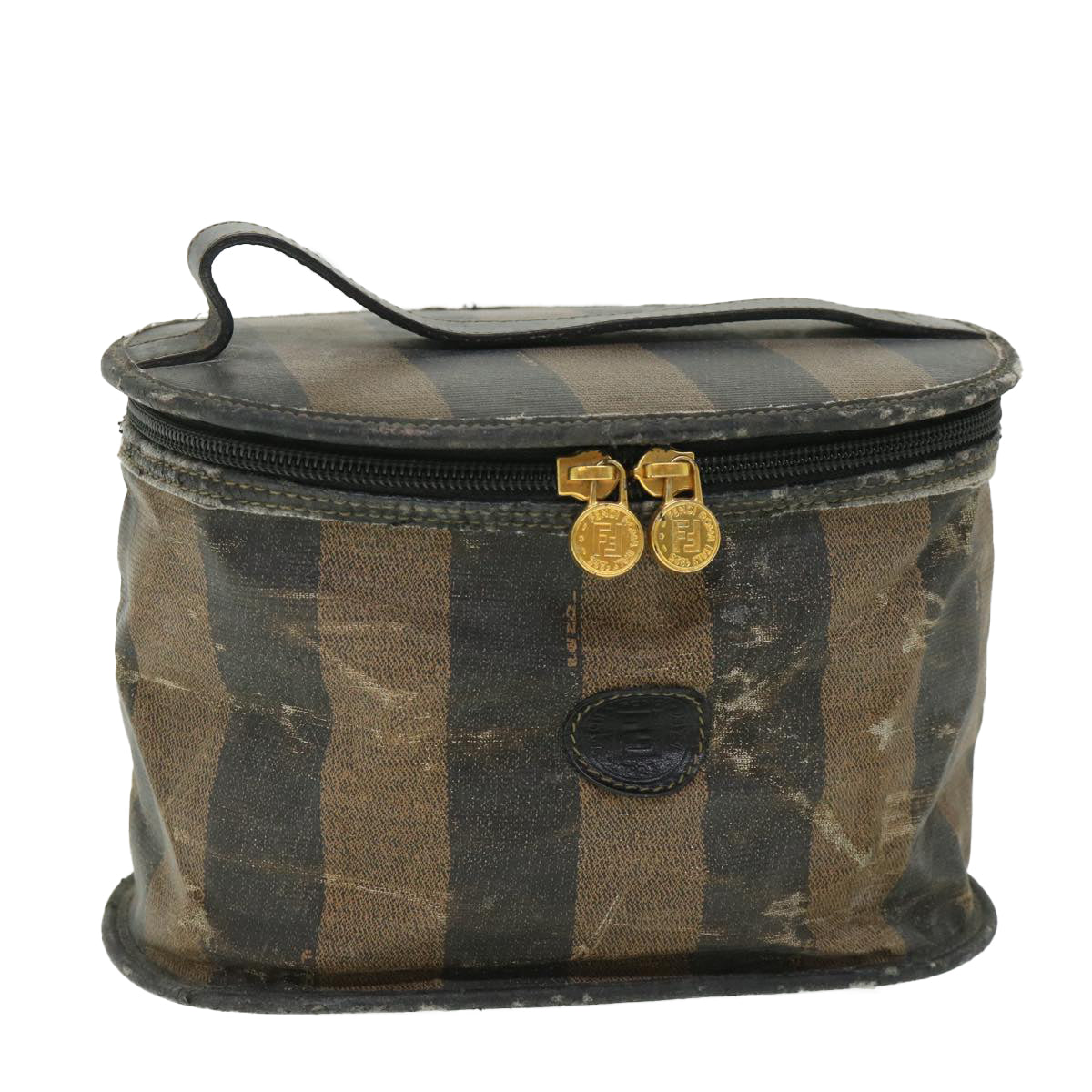 Luxury FendiPecan Canvas Vanity Cosmetic Pouch Black Brownbs8733