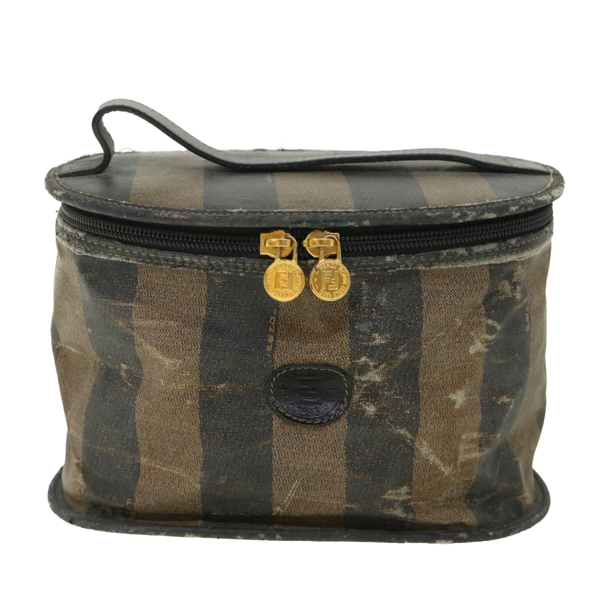 Luxury FendiPecan Canvas Vanity Cosmetic Pouch Black Brownbs8733