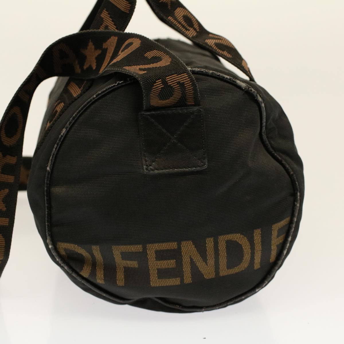 Luxury FendiBoston Bag Nylon 2way Brown Blackbs8911