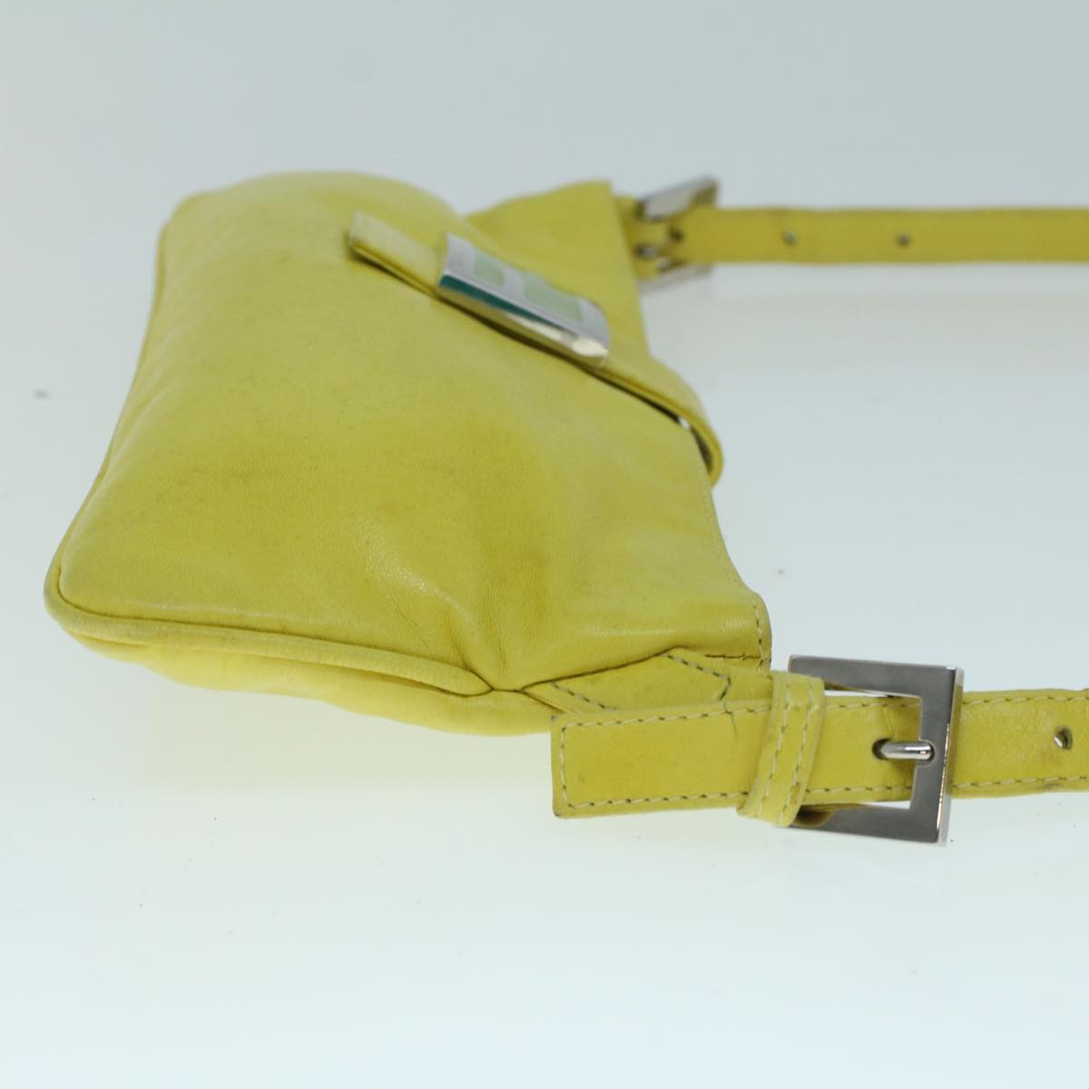 Luxury FendiMamma Baguette Shoulder Bag Leather Yellow 2354 26685 008bs9132