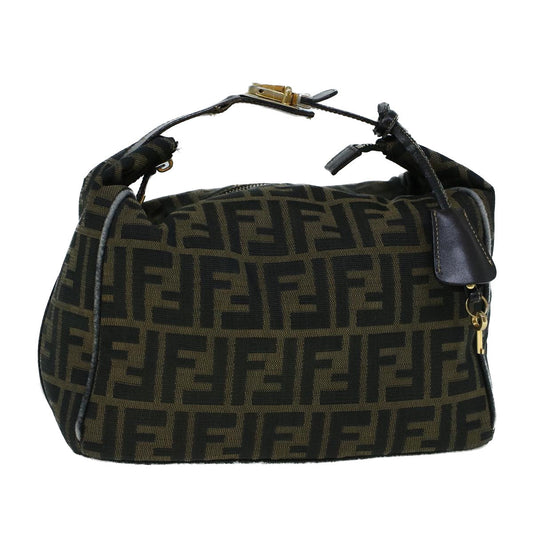 Luxury FendiZucca Canvas Hand Bag Black Brownbs9136