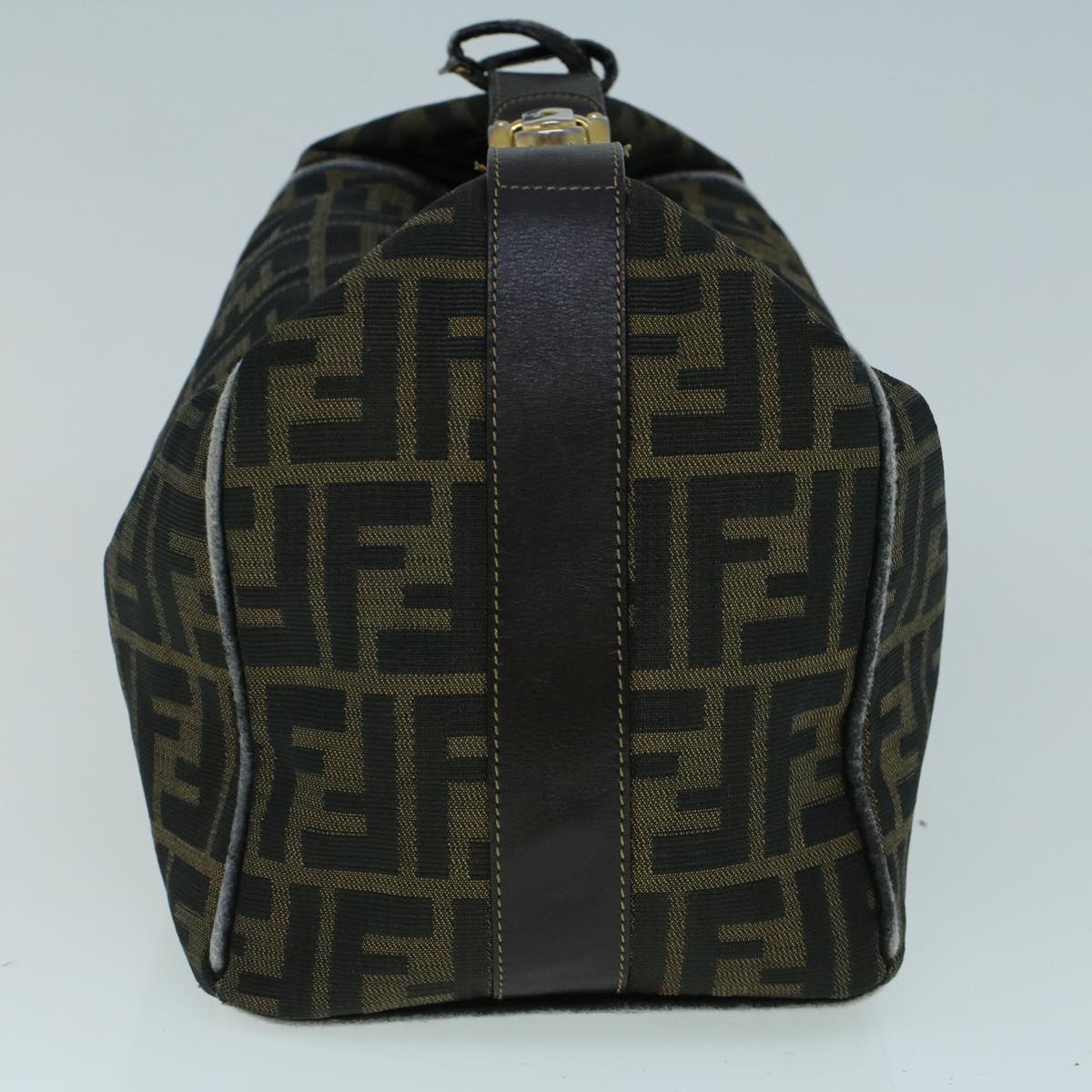 Luxury FendiZucca Canvas Hand Bag Black Brownbs9136