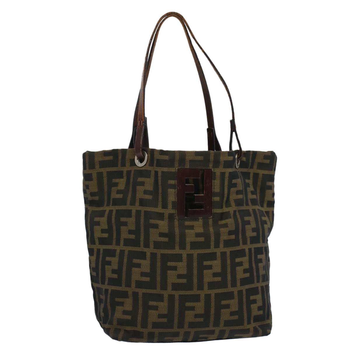 Luxury FendiZucca Canvas Tote Bag Black Brownbs9796