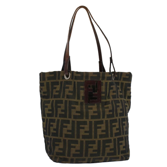 Luxury FendiZucca Canvas Tote Bag Black Brownbs9796
