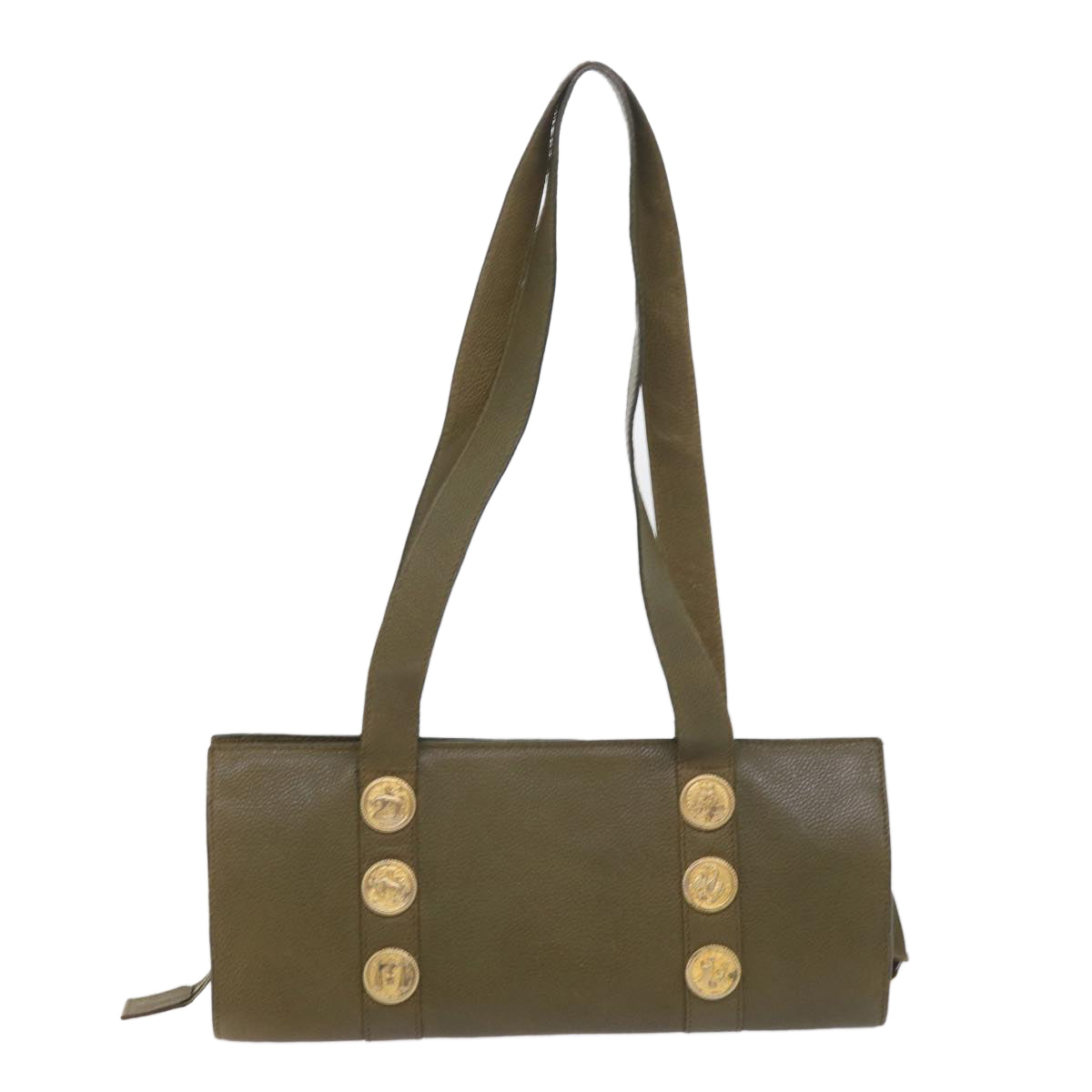 Luxury FendiShoulder Bag Leather Khakibs9818