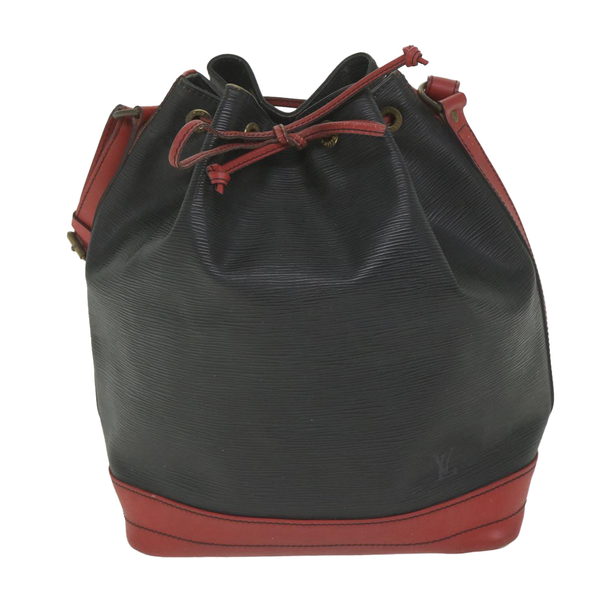 LOUIS VUITTON Epi Noe Shoulder Bag Bicolor Black Red M44017 LV bs9852