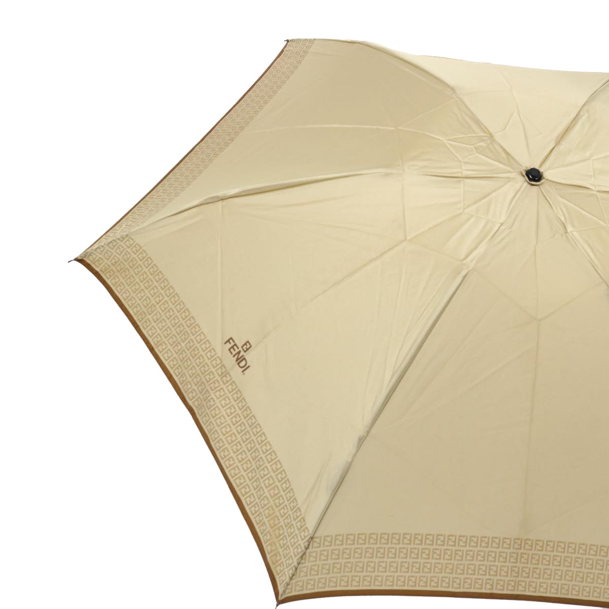 Luxury FendiZucchino Canvas folding Umbrella Nylon Gold Beigebs9905