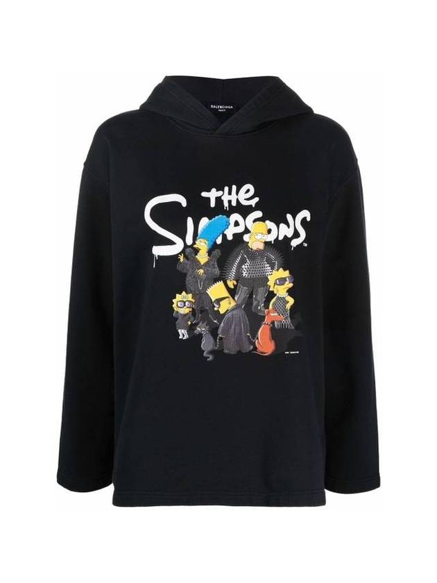 Luxury Balenciaga Simpsons Print Hoodie Black