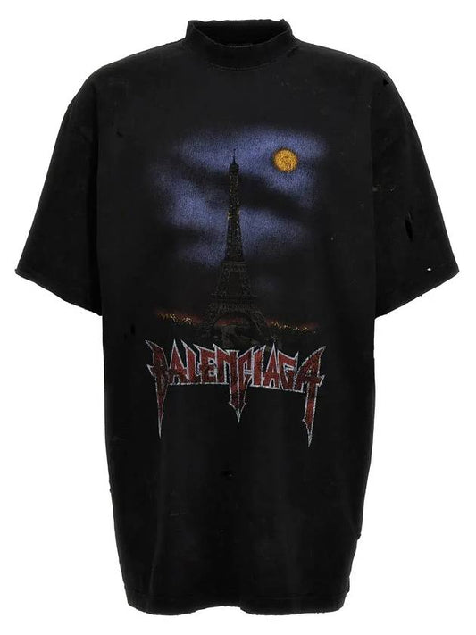 Luxury Balenciaga Oversized Short Sleeve T-Shirt Washed Black