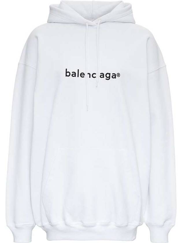 Luxury Balenciaga WoMen's logo printed oversized Hoodie top white