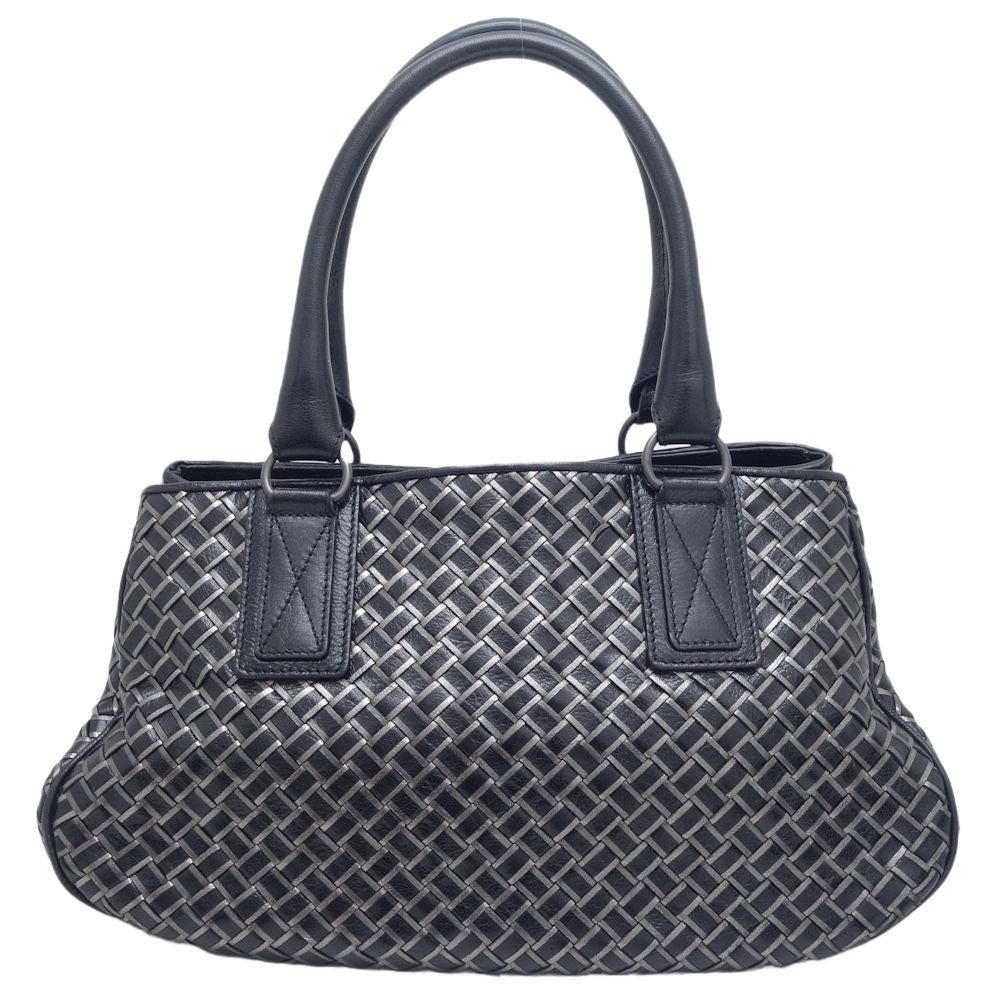 Luxury Bottega Veneta Intrecciato Leather Handbag Black