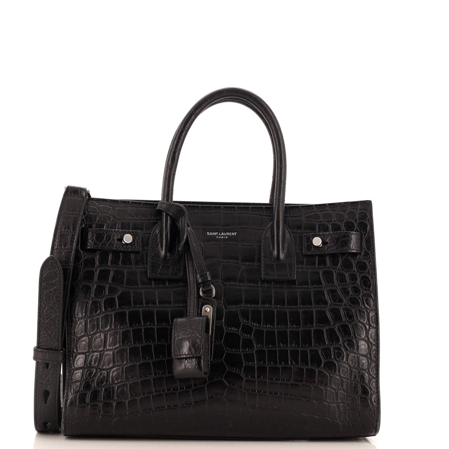 Luxury Saint Laurent Sac de Jour Souple Bag Crocodile Embossed Leather Baby