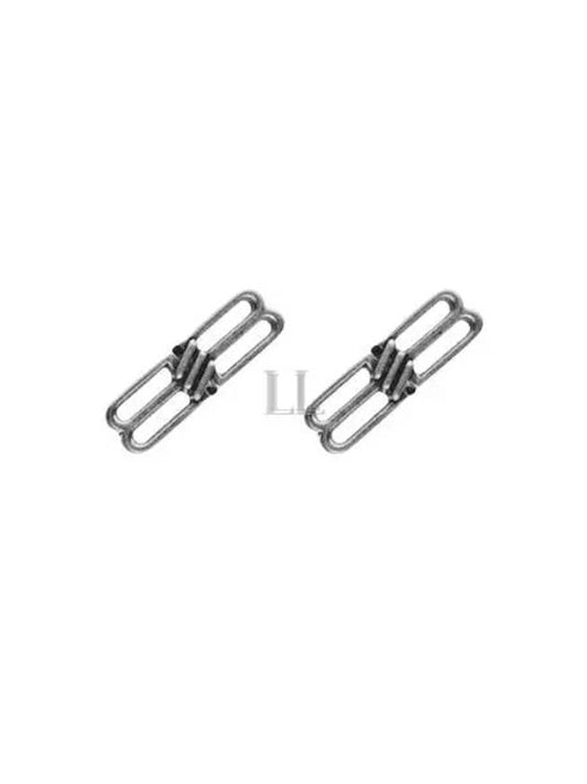 Luxury Balenciaga WoMen's BB Icon Earrings Silver