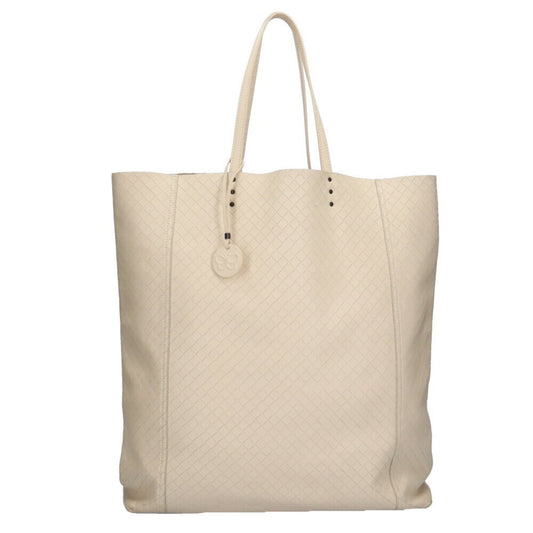 Luxury Bottega Veneta Intrecciomirage ivory  Leather Tote Bag ()