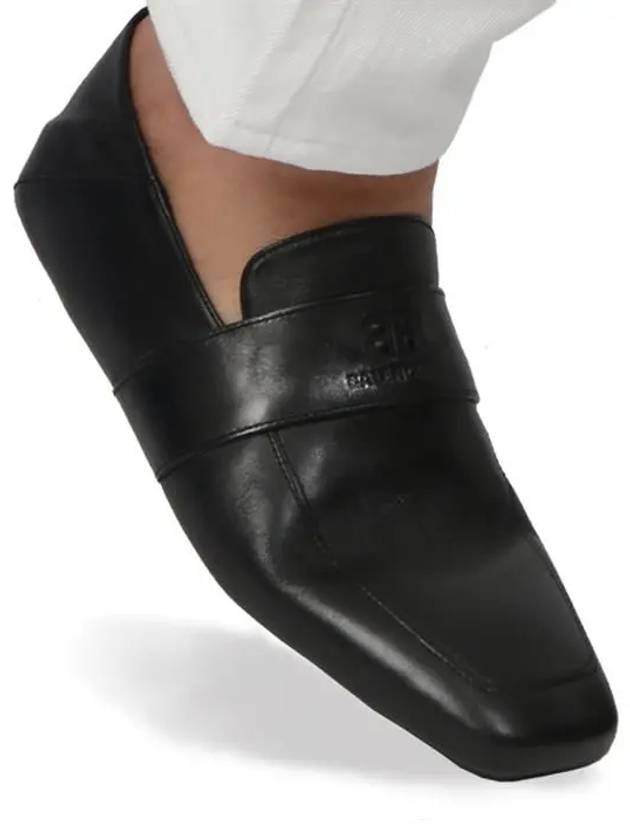 Luxury Balenciaga City Square Toe Loafers Black