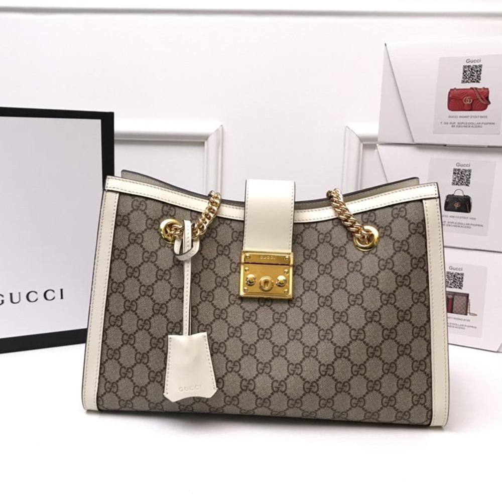 Luxury Gucci Padlock small GG shoulder bag