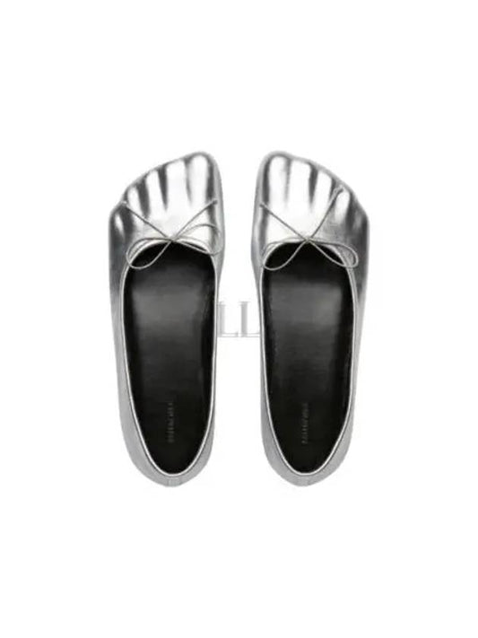 Luxury Balenciaga Anatomic Metallized Ballerina Silver
