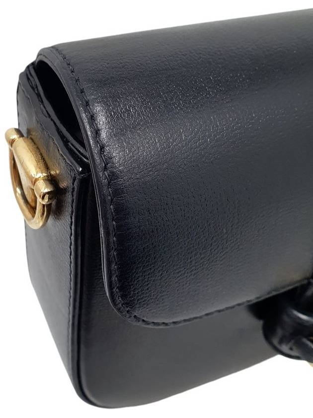 Luxury Gucci Trending 2025 658574 Horsebit 1955 Mini Black Leather Crossbag