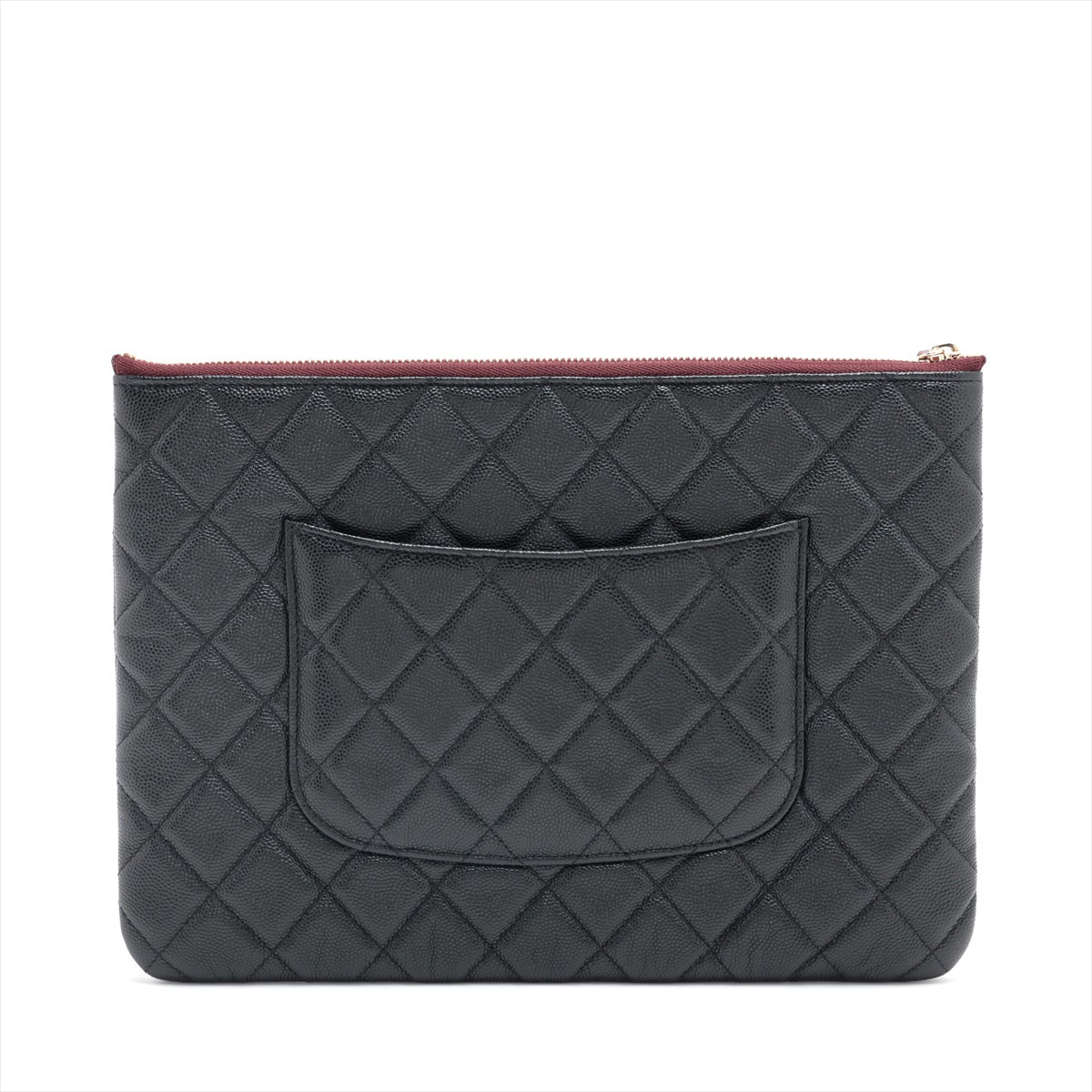 Chanel Matrasse Caviar S Clutch Bag Black G  31st