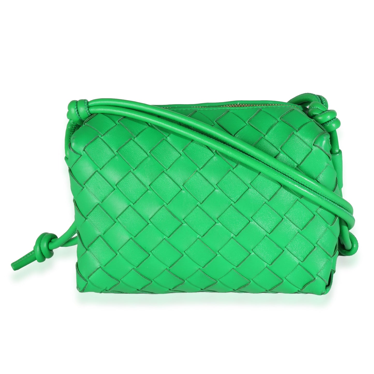 Luxury Bottega Veneta Parakeet Intrecciato Nappa Mini Loop