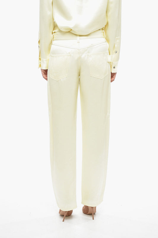 Luxury Bottega Veneta Viscose and Silk Blend Pants with Loose Fit