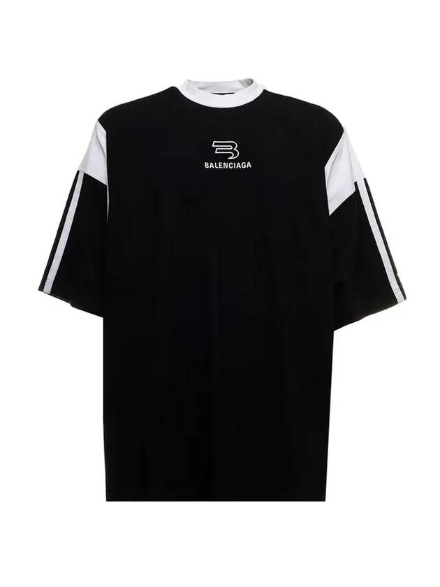 Luxury Balenciaga Sporty B Boxy Fit Short Sleeve T-shirt Black