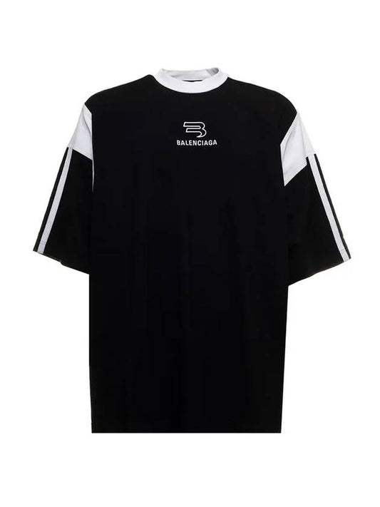 Luxury Balenciaga Sporty B Boxy Fit Short Sleeve T-shirt Black