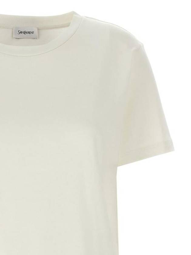 Luxury Saint Laurent Luxury Saint Laurent logo patch crewneck t shirt 810277Y37RY 9502