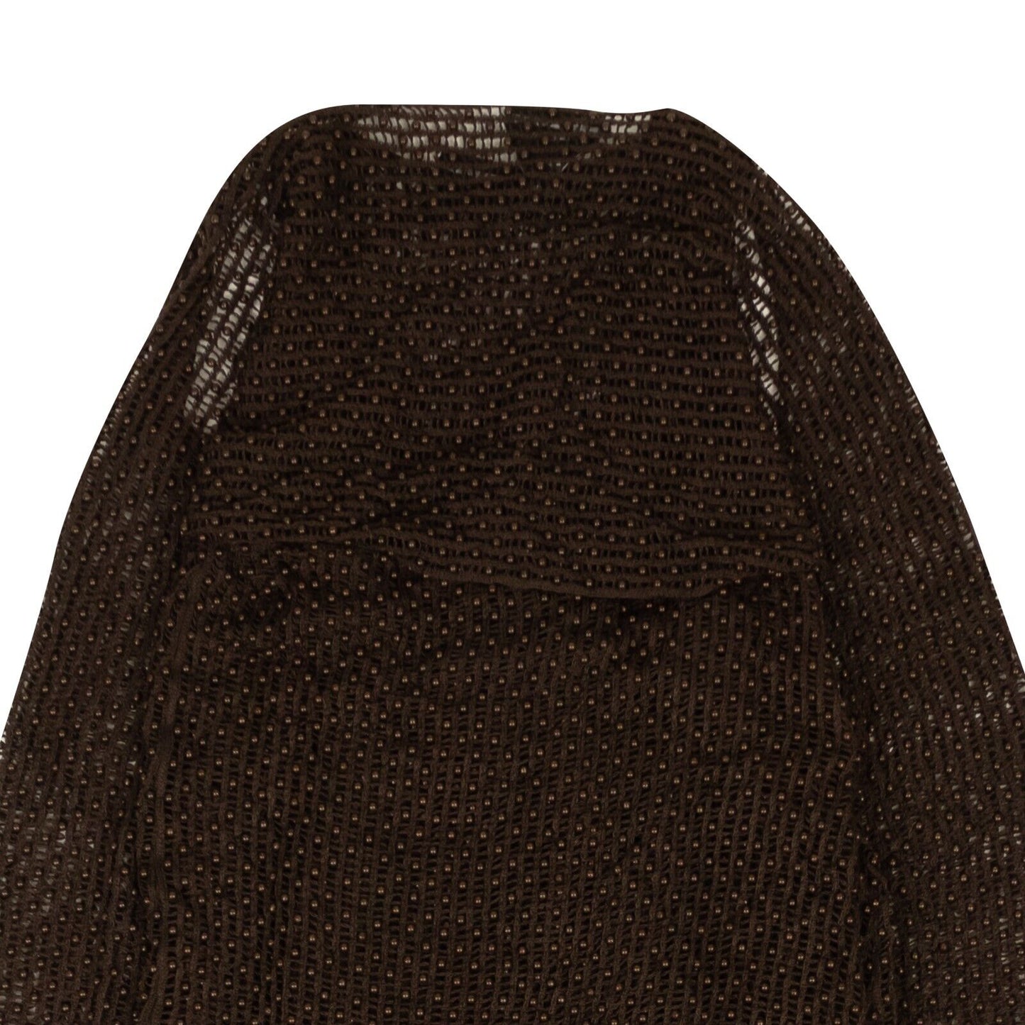 NWT Luxury Bottega Veneta Chocolate Brown Beaded Mesh Knit Dress Set