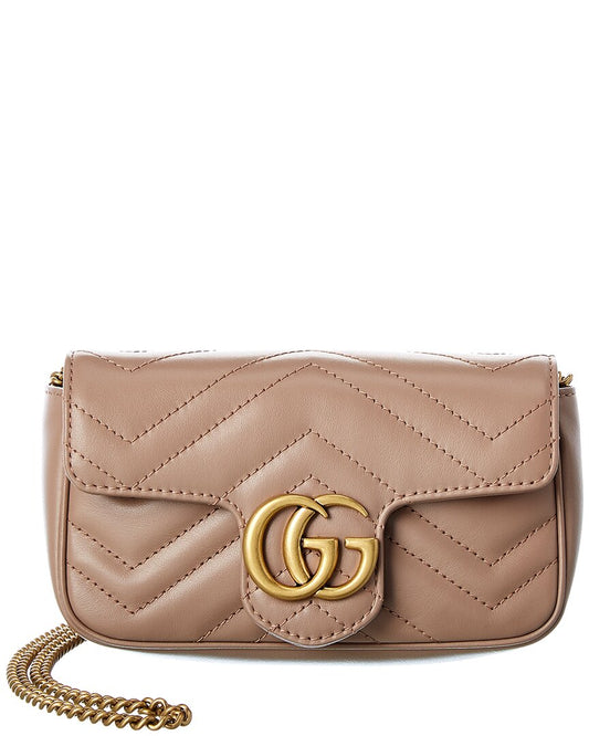 Luxury Gucci Trending 2025 GG Marmont Super Mini Matelasse Leather Shoulder Bag
