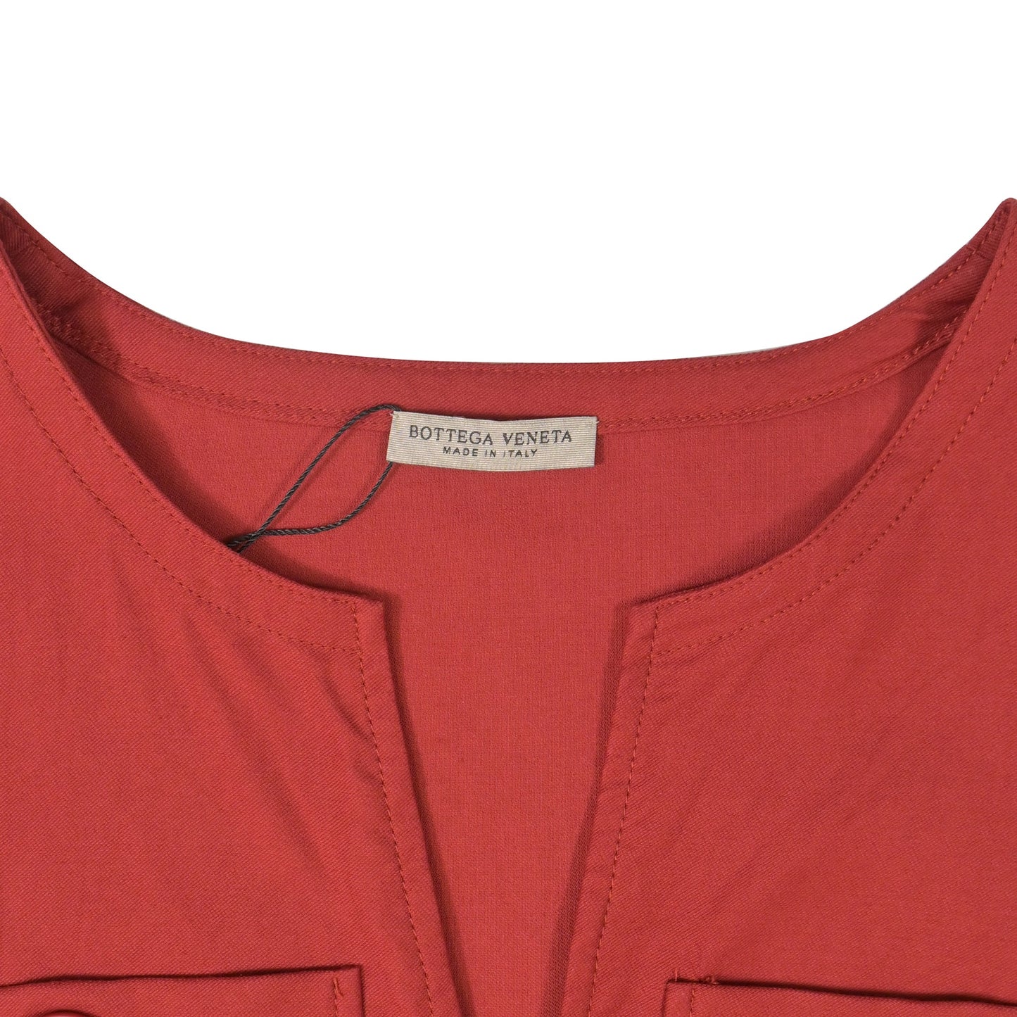 Luxury Bottega Veneta Pocket Detail Sleeveless Top in Red Cotton