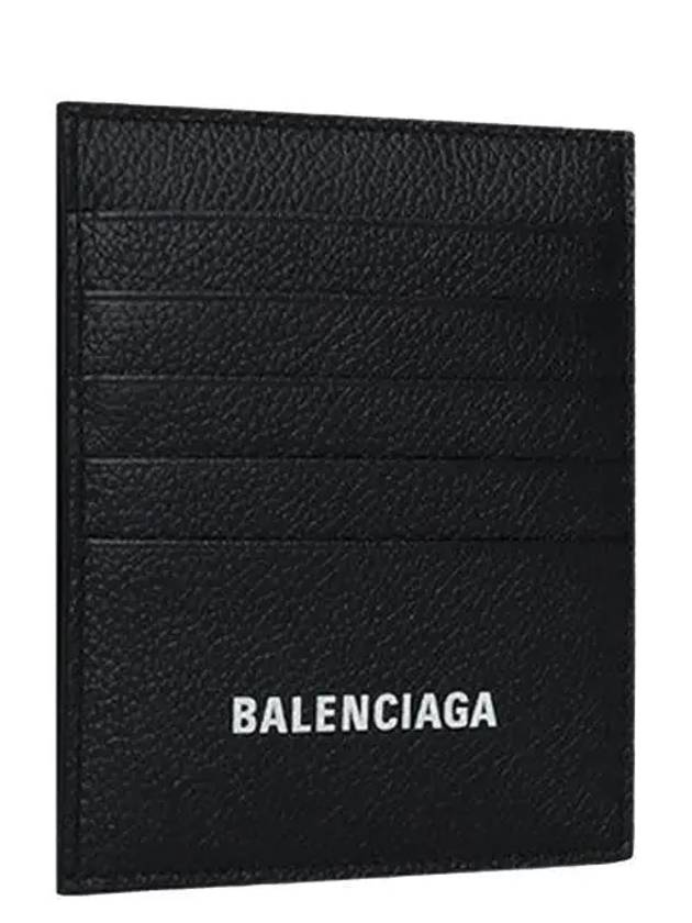 Luxury Balenciaga Logo Vertical Card Wallet Black