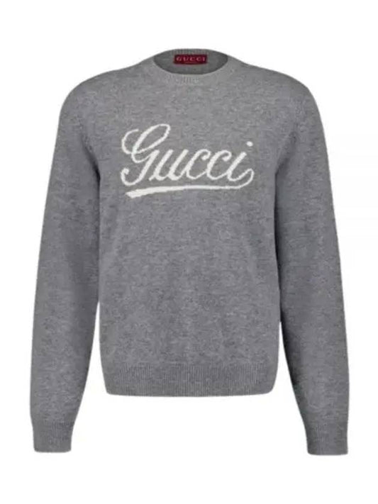 Luxury Gucci Trending 2025 Intarsia Wool Sweater Grey