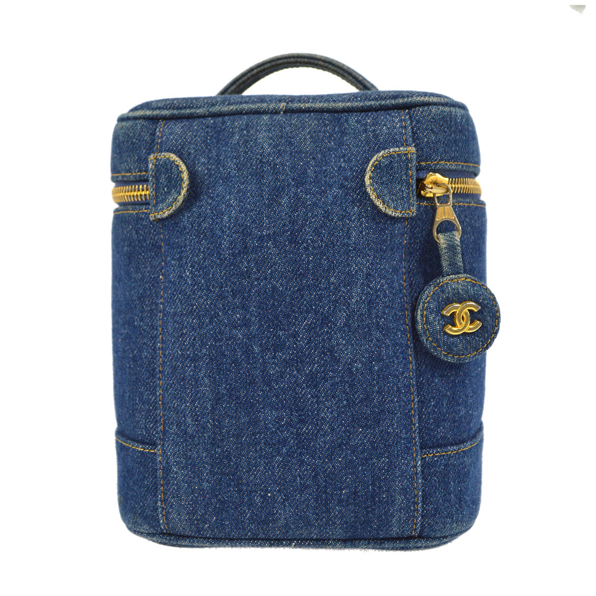 Luxury Chanel 1996-1997 Timeless Vanity Handbag Indigo Denim