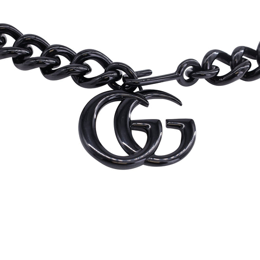 Luxury Gucci Trending 2025 GG Marmont Chain-Link Belt in Black Metal
