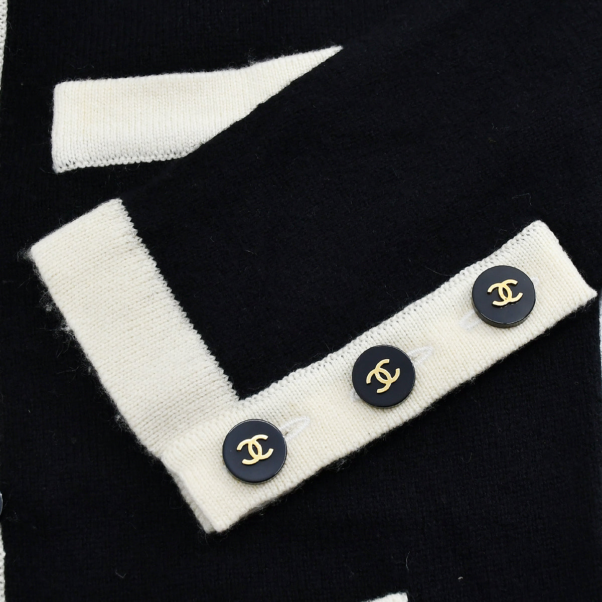 Chanel Ensemble Cardigan Tops Black 95A #38
