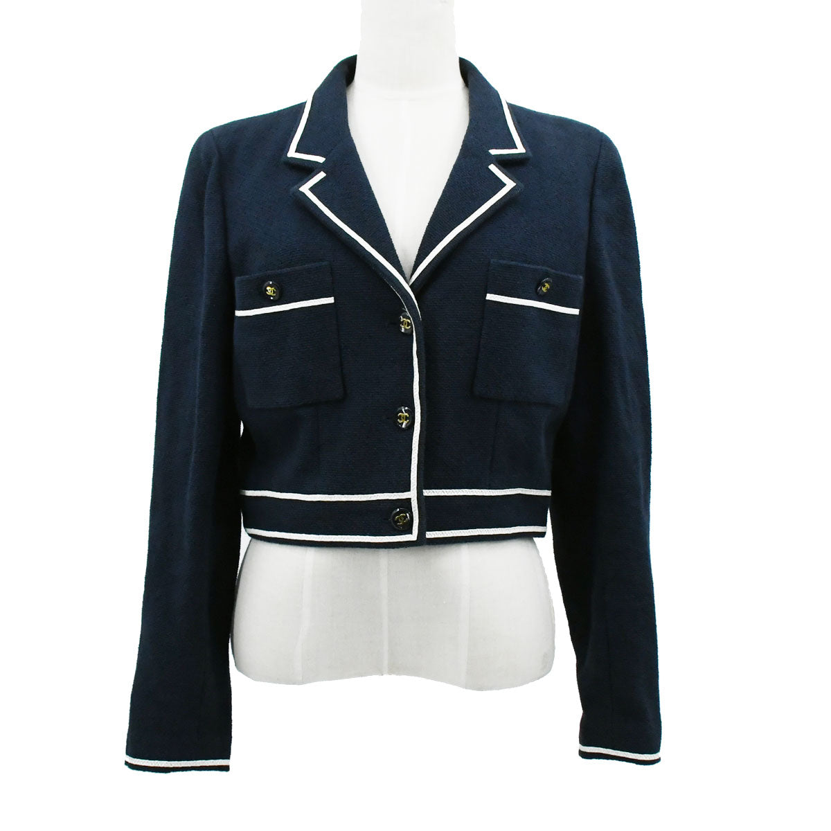 Luxury Chanel 1995 Spring CC-buttons bouclé cropped jacket #44