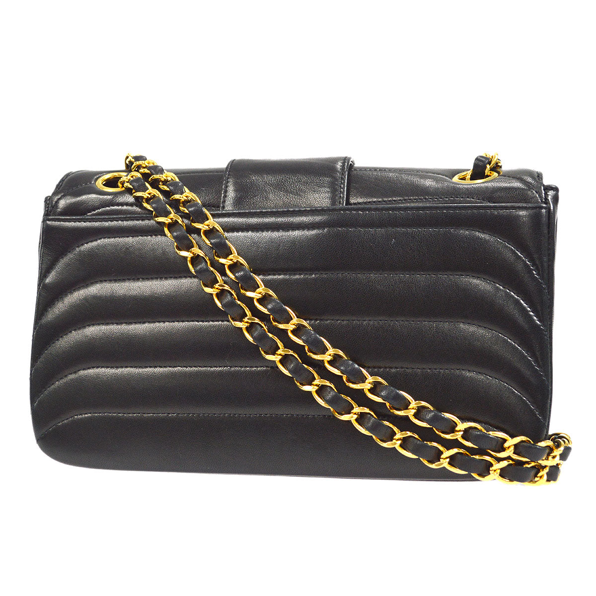 Luxury Chanel 1991-1994 Horizontal Flap Small Black Lambskin