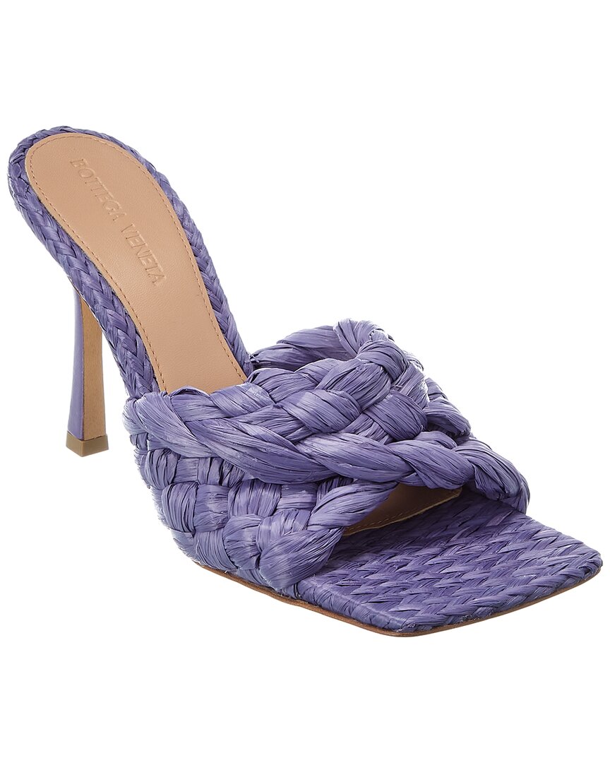 Luxury Bottega Veneta Stretch Raffia & Leather Sandal